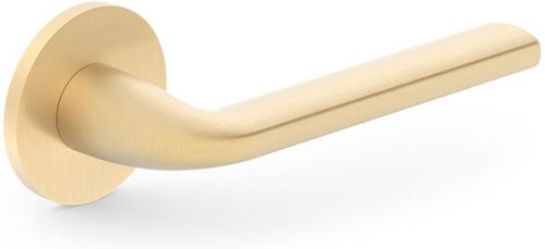 BELLA ajtóajtókilincs kerek rozettás R SLIM vékony szatén sárgaréz Csak kilincs felső rozettán