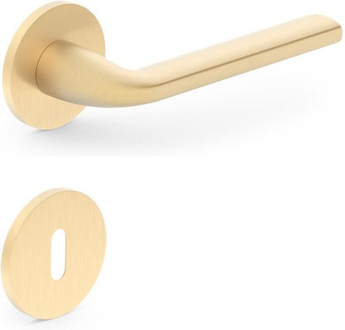 BELLA ajtóajtókilincs kerek rozettás R SLIM vékony szatén sárgaréz BB