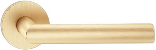 ELLE ajtókilincs kerek rozettás R SLIM vékony szatén sárgaréz - CORONA PREMIUM Csak kilincs felső r