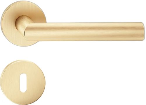 ELLE ajtókilincs kerek rozettás R SLIM vékony szatén sárgaréz - CORONA PREMIUM BB