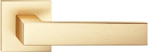 FOCUS ajtóajtókilincs szögletes rozettás Q SLIM vékony szatén sárgaréz - CORONA PREMIUM Csak kilinc