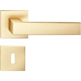   FOCUS ajtóajtókilincs szögletes rozettás Q SLIM vékony szatén sárgaréz - CORONA PREMIUM BB