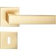 FOCUS ajtóajtókilincs szögletes rozettás Q SLIM vékony szatén sárgaréz - CORONA PREMIUM BB
