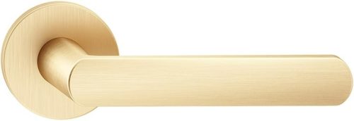 ICONA ajtókilincs kerek rozettás R SLIM szatén sárgaréz - CORONA PREMIUM Csak kilincs felső rozettá