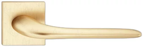 MOON ajtóajtókilincs szögletes rozettás Q SLIM szatén sárgaréz - CORONA PREMIUM Csak kilincs felső