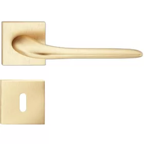   MOON ajtóajtókilincs szögletes rozettás Q SLIM szatén sárgaréz - CORONA PREMIUM BB