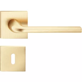   SCANDI ajtóajtókilincs négyzet alakú rozettás Q SLIM vékony szatén sárgaréz - CORONA PREMIUM BB