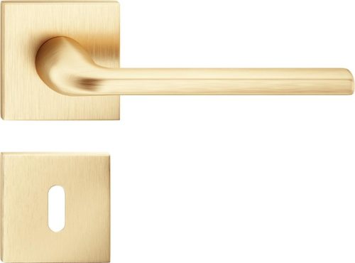 SCANDI ajtóajtókilincs négyzet alakú rozettás Q SLIM vékony szatén sárgaréz - CORONA PREMIUM BB