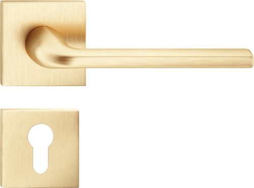 SCANDI ajtóajtókilincs négyzet alakú rozettás Q SLIM vékony szatén sárgaréz - CORONA PREMIUM PZ