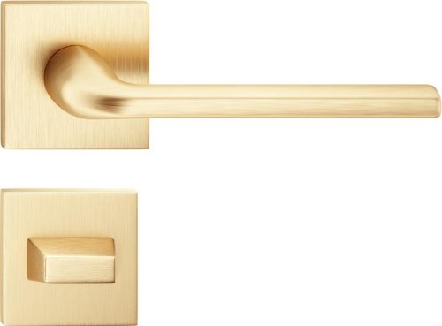 SCANDI ajtóajtókilincs négyzet alakú rozettás Q SLIM vékony szatén sárgaréz - CORONA PREMIUM WC