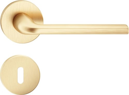 SCANDI ajtókilincs kerek rozettás R SLIM vékony szatén sárgaréz - CORONA PREMIUM BB