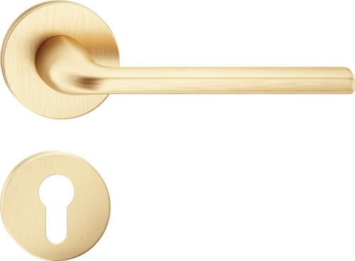 SCANDI ajtókilincs kerek rozettás R SLIM vékony szatén sárgaréz - CORONA PREMIUM PZ