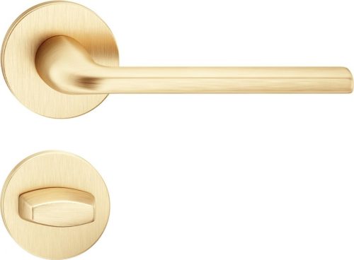 SCANDI ajtókilincs kerek rozettás R SLIM vékony szatén sárgaréz - CORONA PREMIUM WC