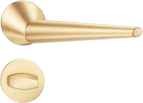 UNICA ajtókilincs kerek rozettás R SLIM vékony szatén sárgaréz - CORONA PREMIUM WC