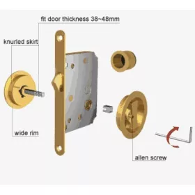   Set de încuietori pentru uși glisante din cupru (cu blocare)