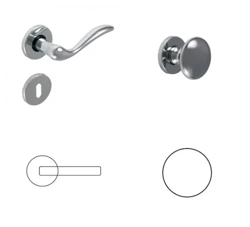 WC knopf/Türknauf Molli aus glänzendem Chrom