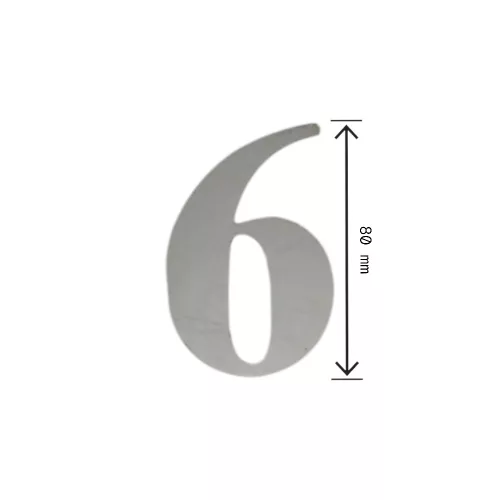 Laser cut House number 6/9 Bright chrome