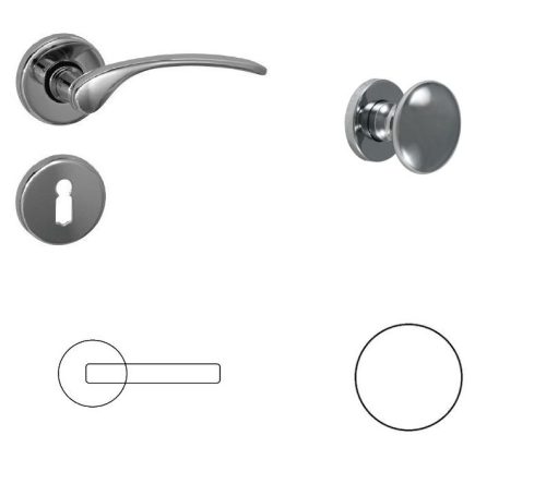 Sofia Hell Chrome BB Knopf/Türknauf in hellem Chrom