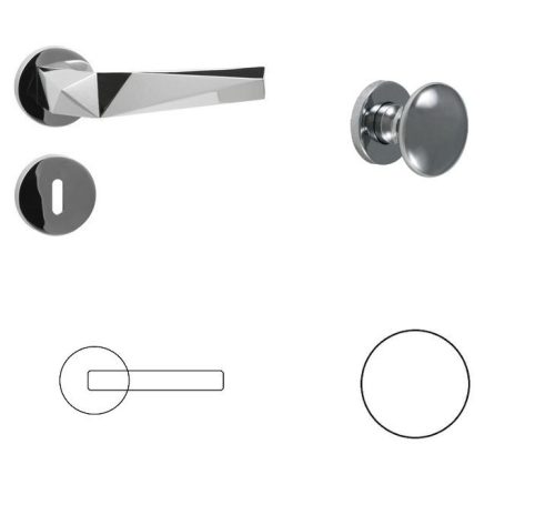 Lyre Runder Türknauf heller Chrom PZ Knopf/Türknauf