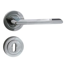   Rozeta okrągła Ontario Jasny chrom z wkładką Jasny Biały BB