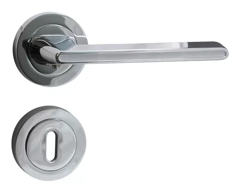 Rozetă rotundă Ontario Crom strălucitor cu inserție alb strălucitor BB