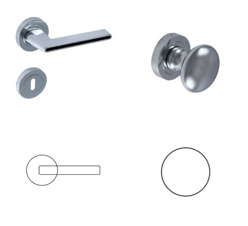 Ontario Buton/mâner BB cromat strălucitor