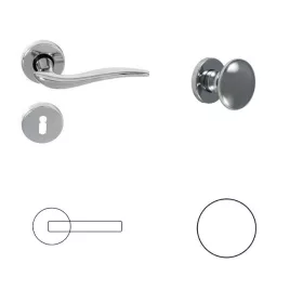 Kira Rosette Hell Chrome PZ Knopf/Knopf