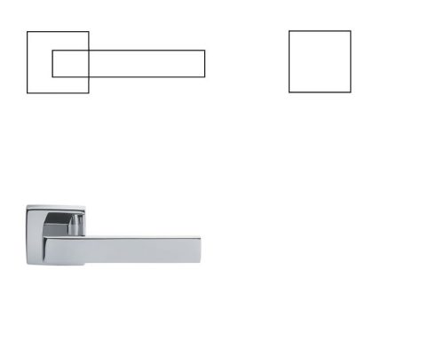 Techna Italienischer quadratischer WC Knopf/Türknauf aus poliertem Chrom