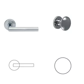   Runder italienischer PZ Knopf/Türknauf aus poliertem Chrom von Polare