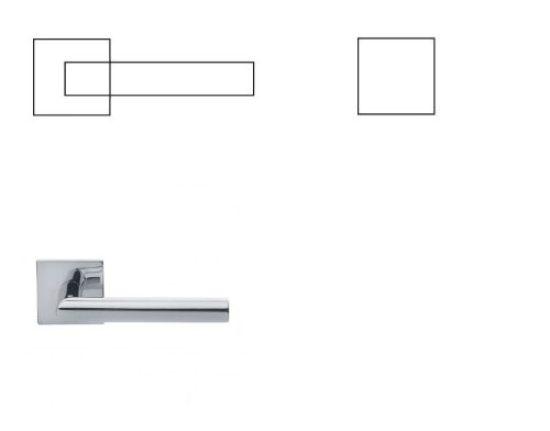 Polare italienischer quadratischer BB Knopf/Türknauf aus poliertem Chrom