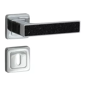   Rozetă pătrată Glamour Rozetă Crom strălucitor cu inserție de cristal negru BB