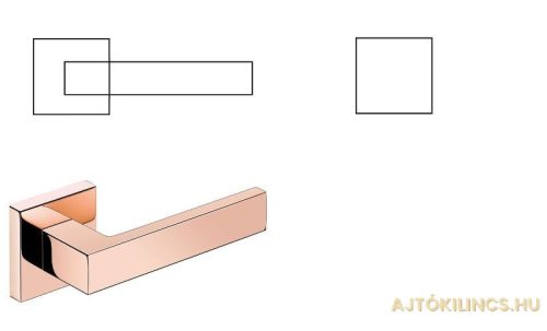 Matrix Štvorcový RoseZlatý Pvd Coating PZ Pevné tlačidlo/Rukoväť