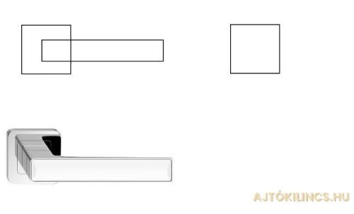 Quadratisches glänzendes Chrom mit weißem Einsatz BB Knopf/Türknauf