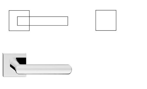 Luna Kwadrat Błyszczący chromowany przycisk/uchwyt WC