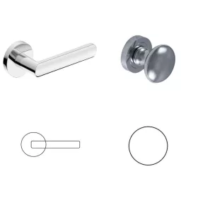 Luna Kreis BB Knopf/Türknauf aus poliertem Chrom