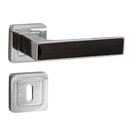   Rozetă pătrată Deco Crom strălucitor cu inserție neagră BB