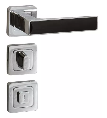 Rozetă pătrată Deco cu WC cu inserție Luminos Crom Negru