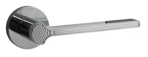 Rozetă rotundă Art Deco „G03” Crom strălucitor Numai mâner pe rozeta superioară