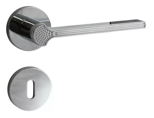 Art Deco "G03" Rozetă rotundă Crom strălucitor BB