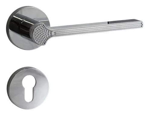 Rozetă rotundă Art Deco „G03” Crom strălucitor PZ