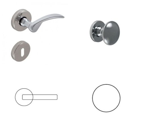 Ida Bright chrome WC Button/Handle