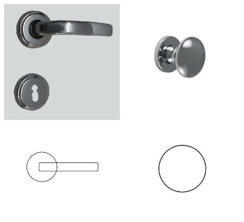 Márton Bright chrome PZ Button/Handle