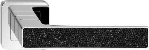 DECO ajtókilincs kerek felület króm + GLAMOUR betét fekete kristályok WC