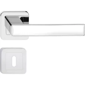 DECO ajtókilincs kerek rozettás króm + fehér BB