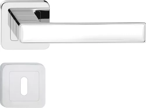 DECO ajtókilincs kerek rozettás króm + fehér BB