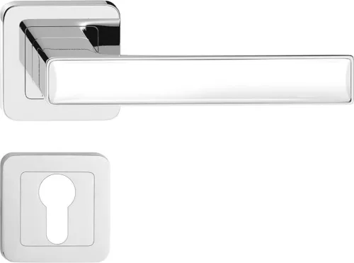 DECO ajtókilincs kerek rozettás króm + fehér PZ