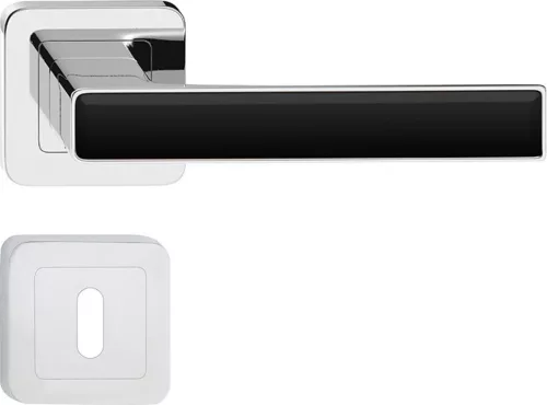 DECO ajtóajtókilincs kerek rozettás króm + fényes fekete BB