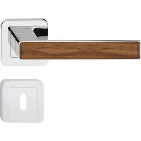   DECO ajtókilincs kerek rozettás króm + lengyel tölgy (közép greco tölgy) BB