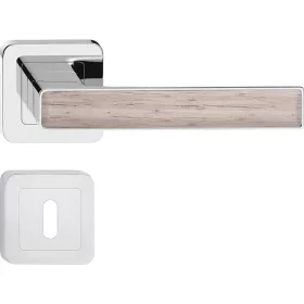   DECO ajtókilincs kerek rozettás króm + sanremo tölgyfa BB