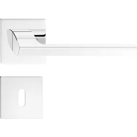   QUANTA ajtókilincs szögletes K-rozettás - FIT rozettás 6mm fényes króm BB